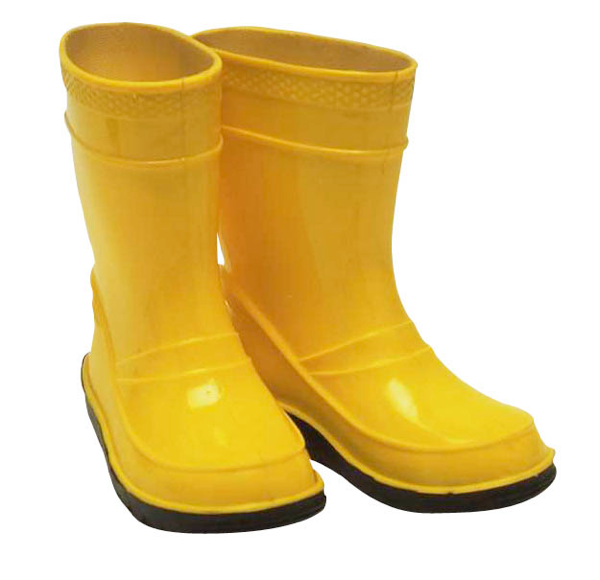 a photo of yellow galoshes